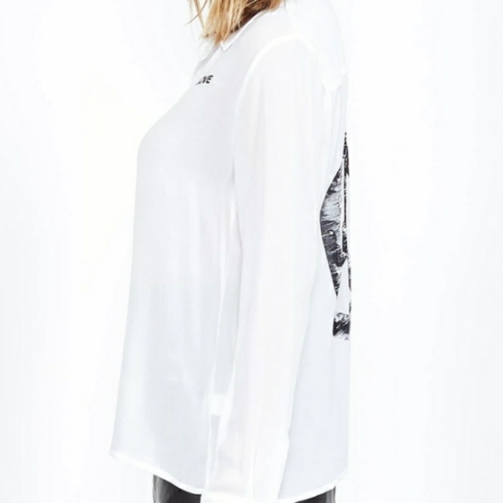 LAUREN MOSHI Button Up Peace Love Shirt - Picture 4 of 7